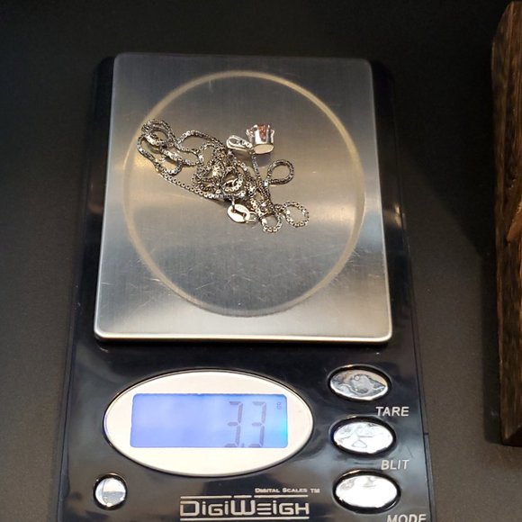 18 Inch 925 Sterling Silver Small Round Pink Cubic Zirconia Necklace - Picture 7 of 7